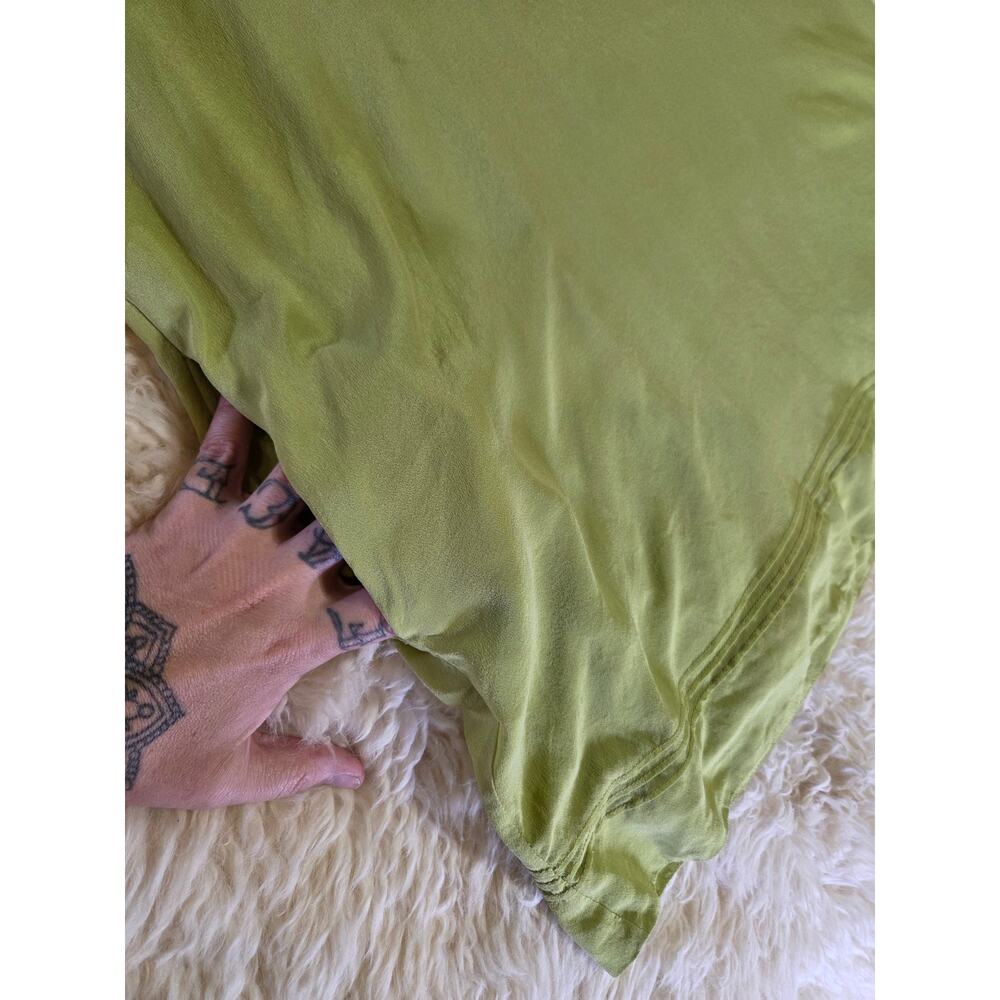 BCBGMAXAZRIA Green 100% Silk Sleeveless Tank Dress Mini Racerback M - Picture 8 of 15